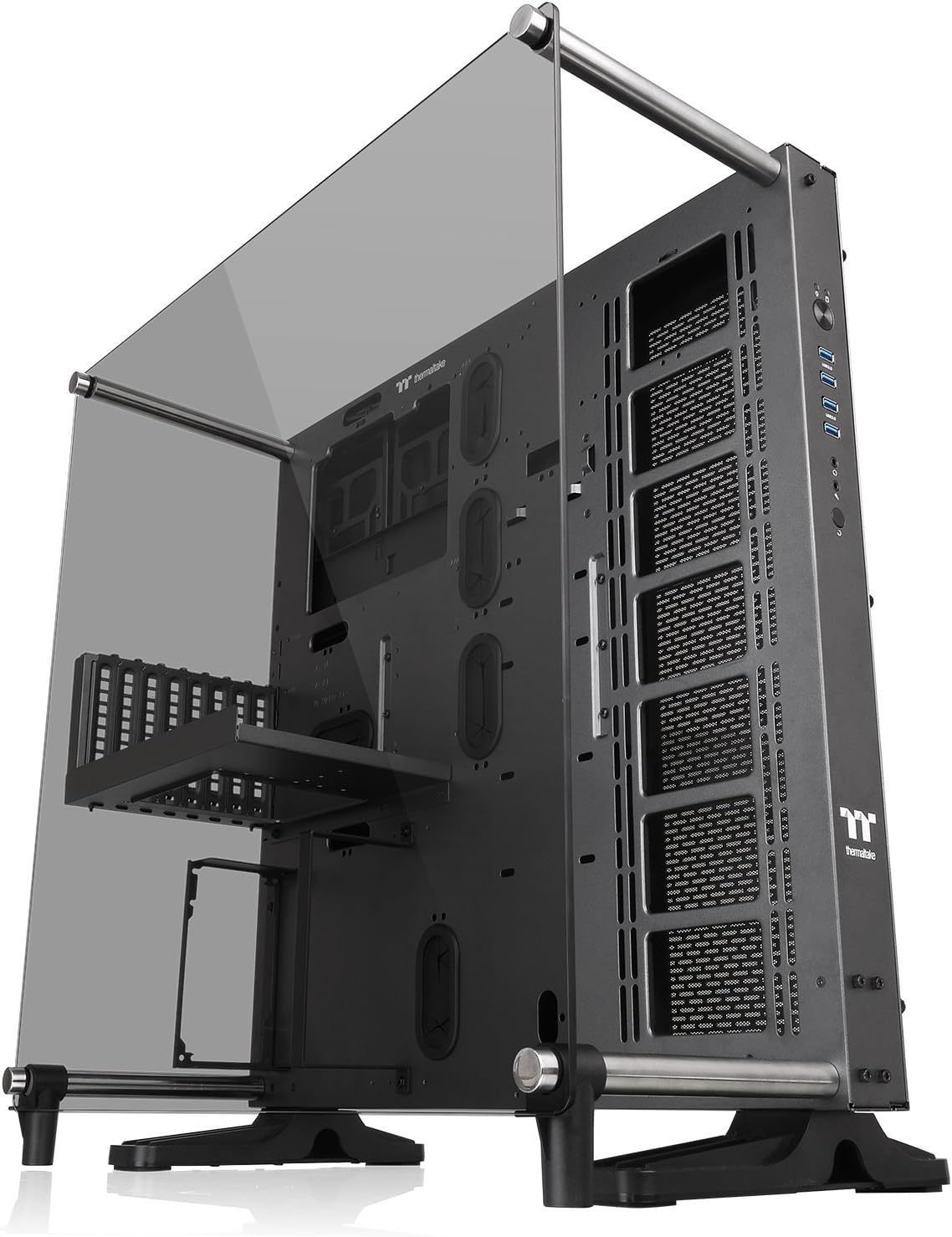 Thermaltake Core P5 Tempered Glass Titanium Edition ATX Vertical GPU Modular Gaming Open Frame Computer Case CA-1E7-00M9WN-00, Black
