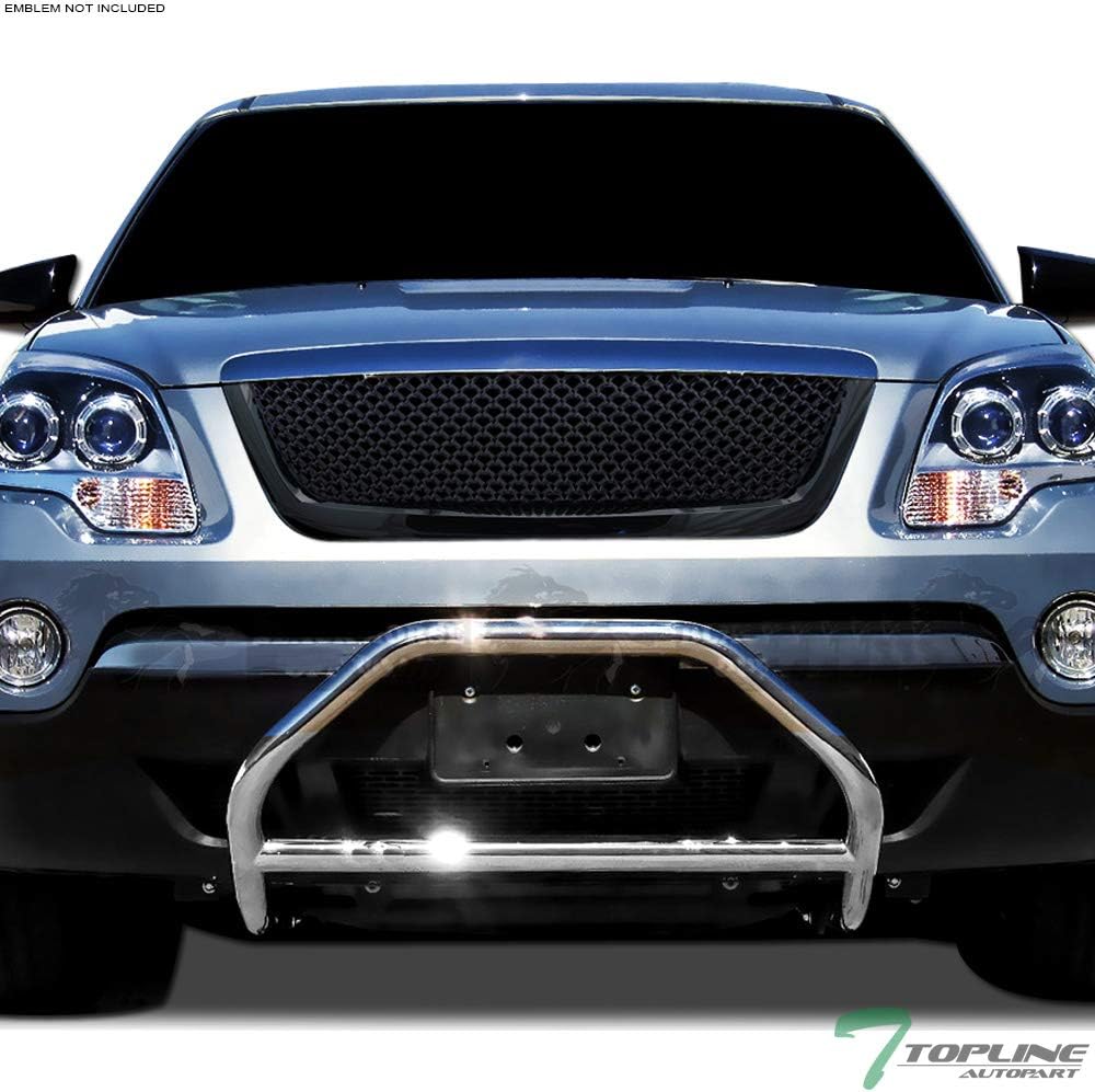 TLAPS 7422444299292 For 2007-2012 GMC Acadia Glossy Black Mesh Front Grille