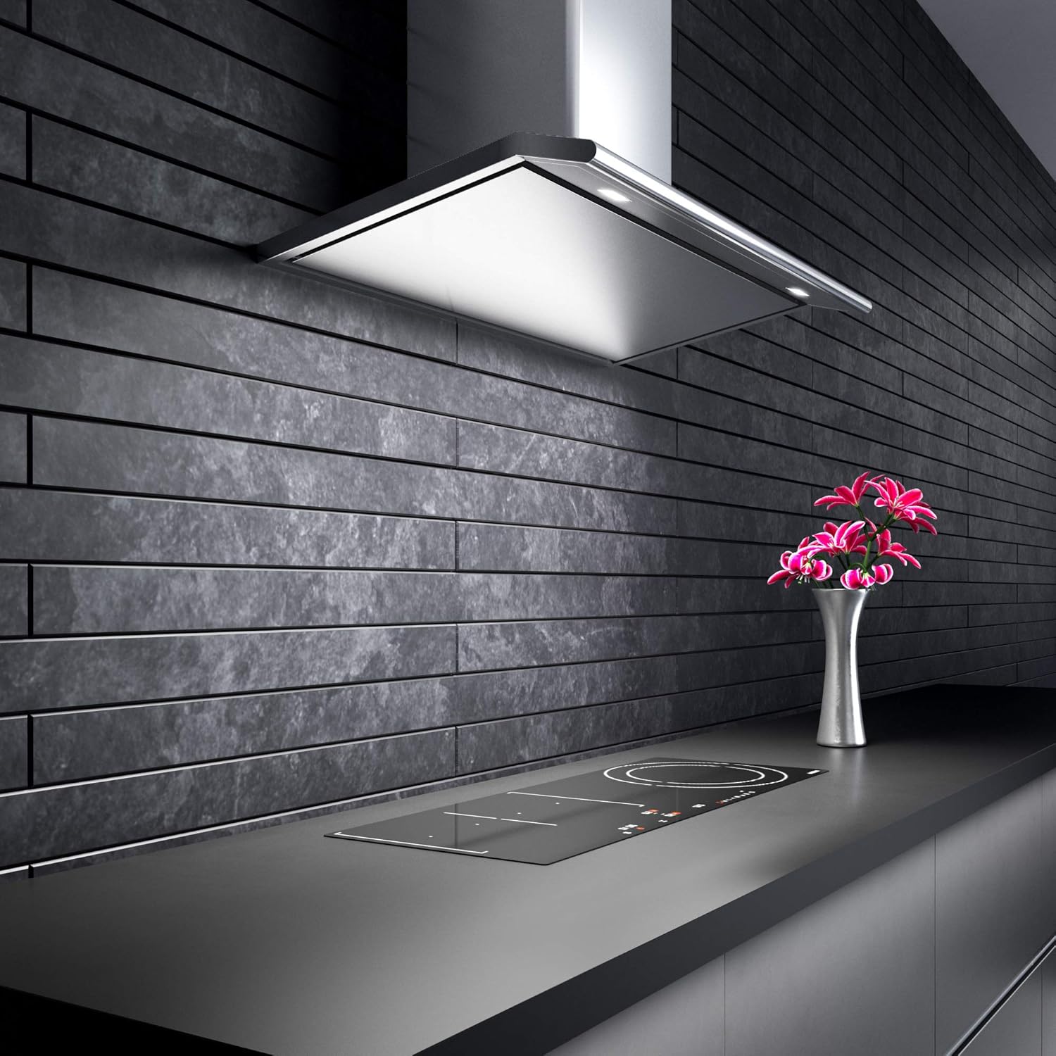 Futuro Futuro Wall-Mount Range Hood 36 | Capri | Kitchen Ducted/Ductless Vent Hood | Stainless Steel Exhaust Hood | LED, Ultra-Quiet with Blower