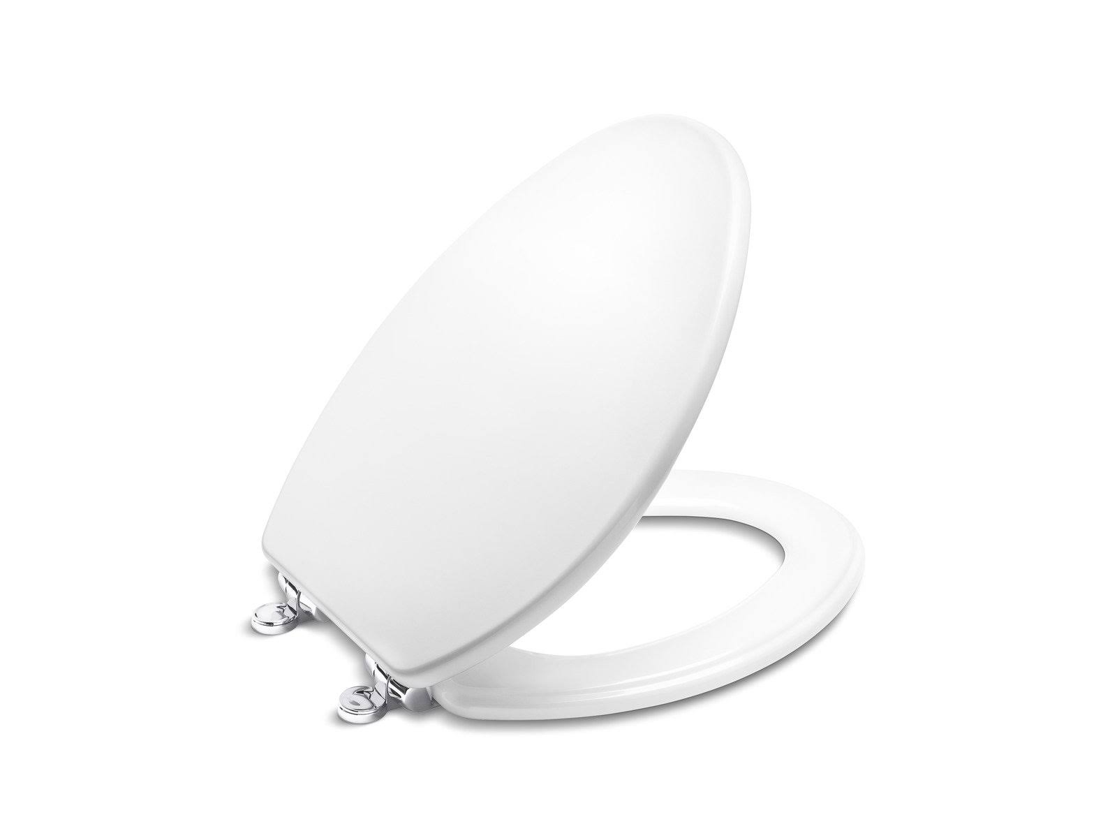 Kallista P70303-BV-0 Classic Toilet Seat - Stucco White with Brushed Bronze Hinges