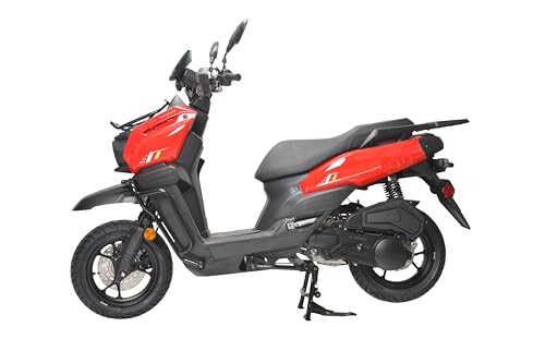 HHH Tank 150 Moped Gas Scooter 150cc Motorcycle Automatic Adult Bike with 12 inch Aluminum Wheels (White)