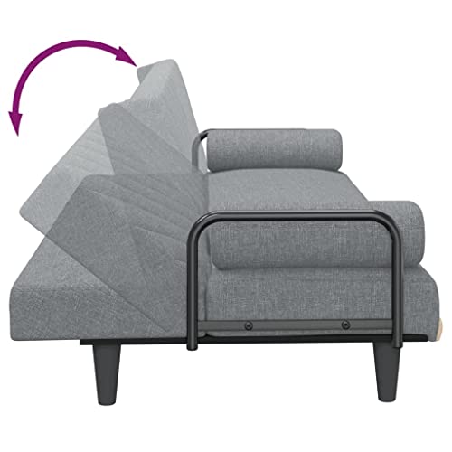 Sofa Bed with Armrests Light Gray Fabric,Versatile Convertible Sofa Bed for Comfortable Living and Overnight Stays Sofas & Couches for Living Room
