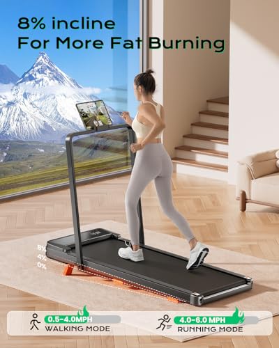 Walking Pad,Treadmill with Incline for Home Office, 2.5HP Portable Under Desk Treadmill with 265 Lbs Capacity,Remote Control, Led Display