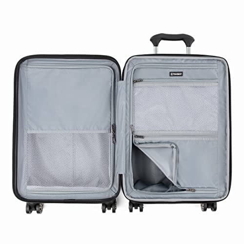 Travelpro Roundtrip Hardside Expandable Luggage, TSA Lock, 8 Spinner Wheels, Hard Shell Polycarbonate Suitcase, Silver, 2-Piece Set (21/25)