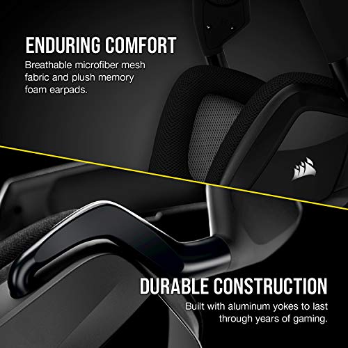 CORSAIR VOID RGB ELITE Wireless Gaming Headset – 7.1 Surround Sound – Omni-Directional Microphone – Microfiber Mesh Earpads – Up to 40ft Range – iCUE Compatible – PC, Mac, PS5, PS4 – White