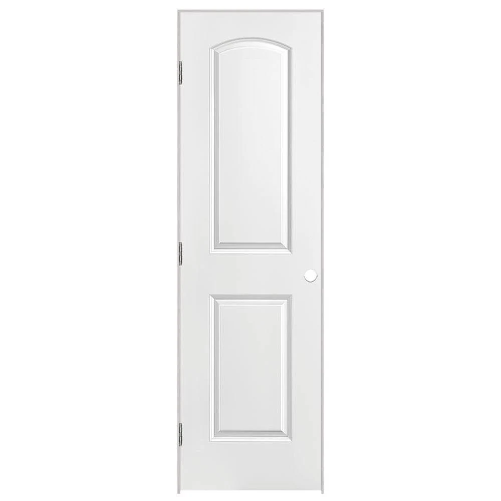 Masonite 28 in. x 80 in. Roman 2-Panel Round Top Right-Handed Hollow-Core Smooth Primed Composite Single Prehung Interior DOOR,
