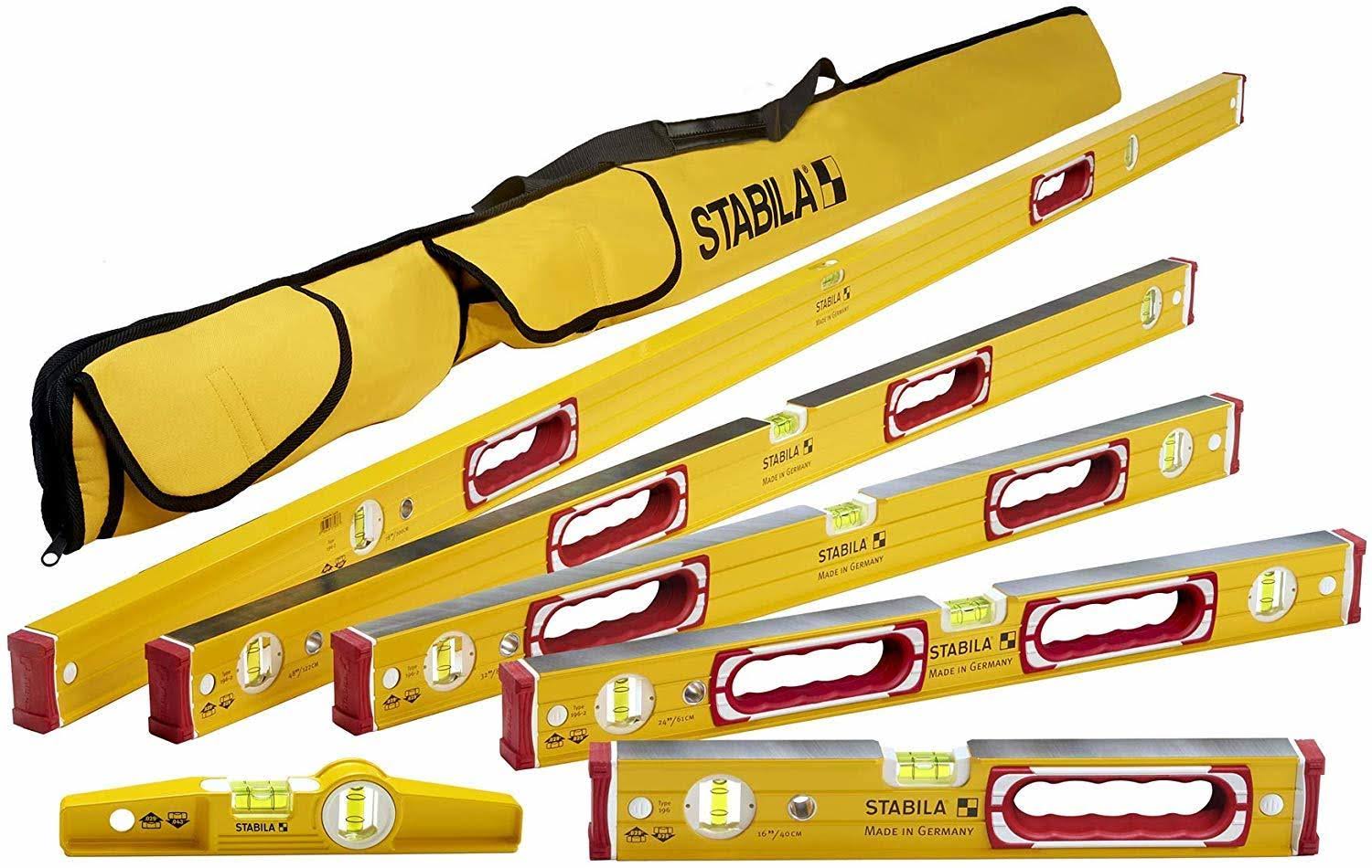 Stabila 196 Complete 6 Level Set Kit - 78 inch/48 inch/32 inch/24 inch/16 inch Torpedo u0026 Case