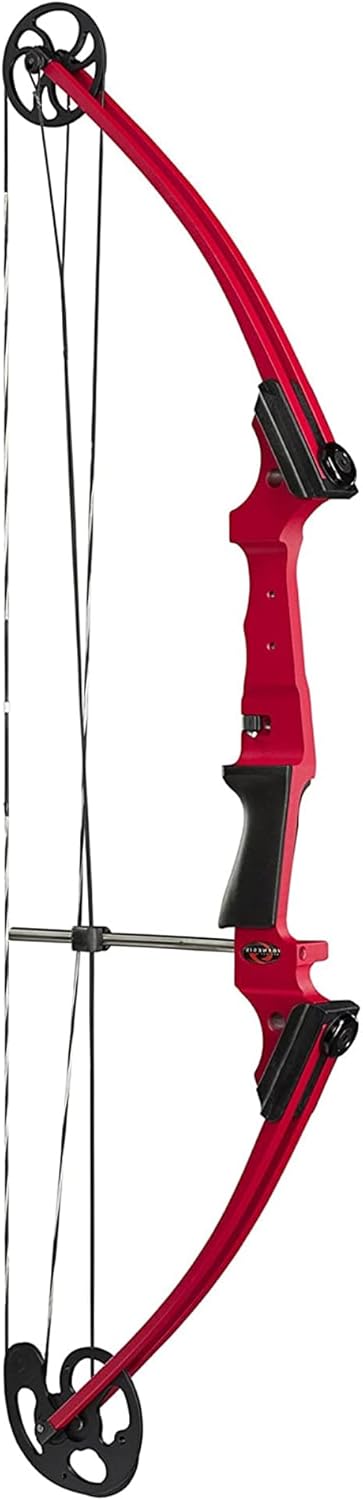 Genesis Archery Compound Bow w/Adjustable Draw Length from 15"-30" & Adjustable Draw Weight Range of 10 to 20 Pounds for Right-Handed, Red (2 Pack)