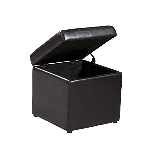 SEI Furniture Nylo Nesting Coffee Table and Storage Ottomans Set, Dark Chocolate