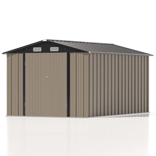 Patiowell 3 x 3 FT Outdoor Storage Shed,Small Garden Tool Storage Shed with Sloping Roof and Single Lockable Door, Outdoor Shed for Backyard Garden Patio Lawn, Grey