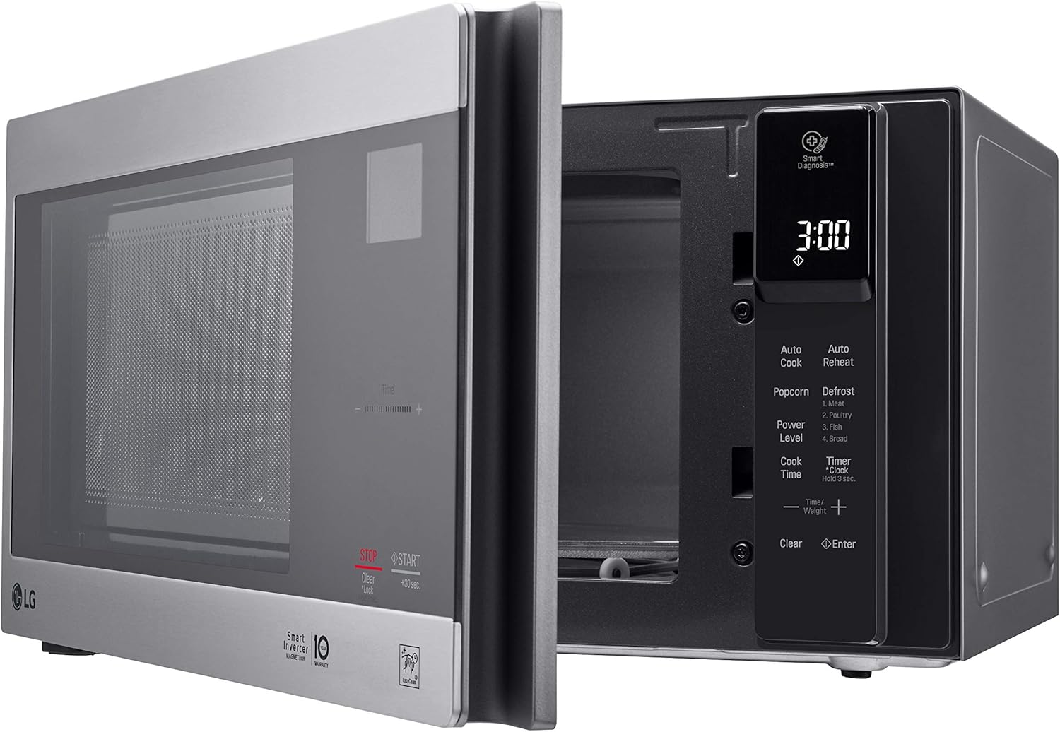 LG LMC0975ASZ 0.9 CF Countertop Microwave, Smart Inverter, Easy-Clean Interior with Hexagonal Ring, Stainless Steel