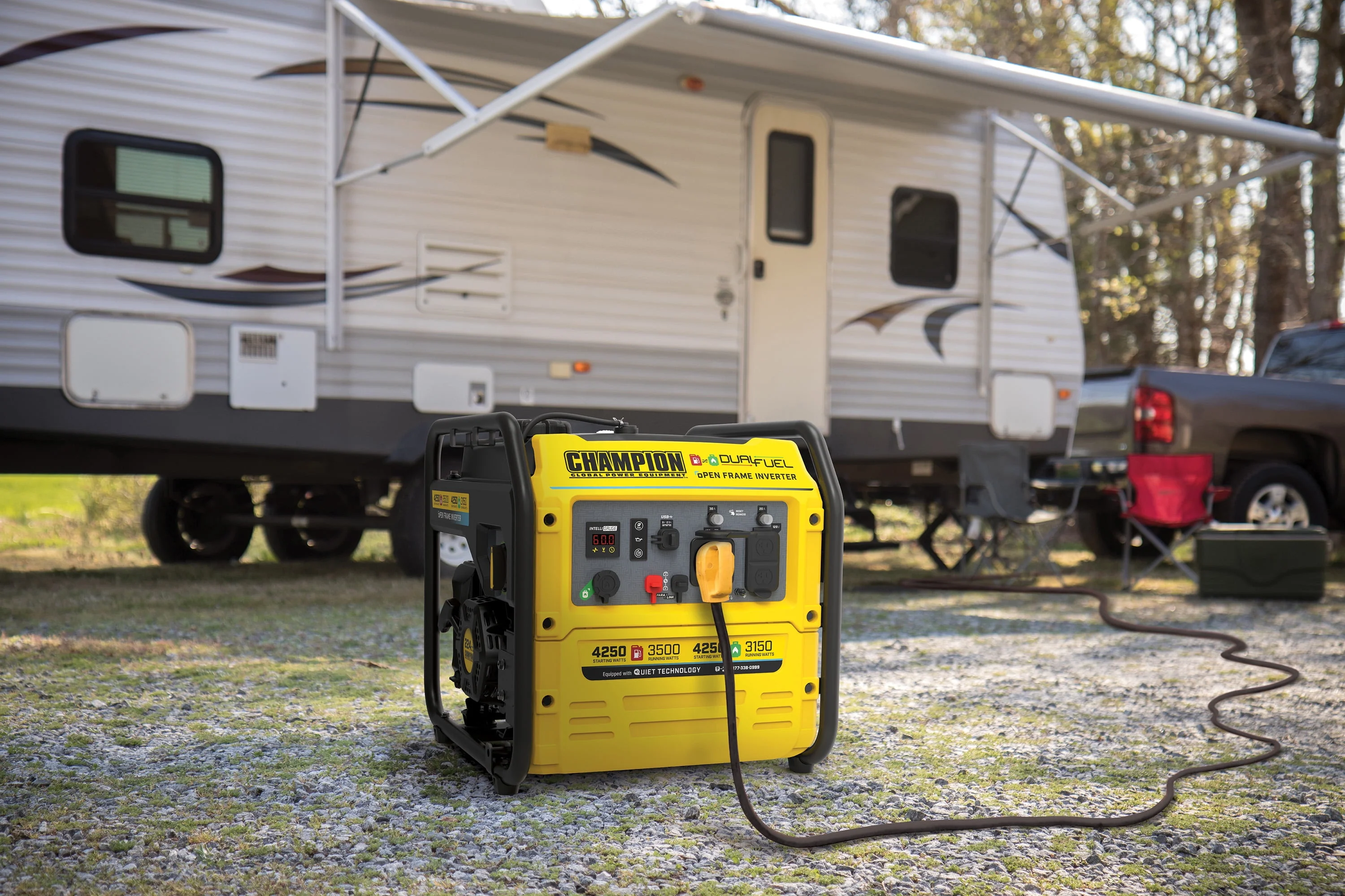 Champion Power Equipment 4250-Watt Dual Fuel RV Ready Open Frame Inverter Generator