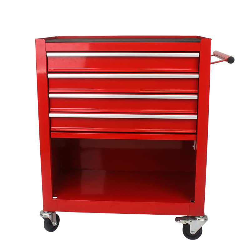 Rolling Tool Cart with 4 Drawer Tool Box,Tool Chest with Wheels,Tool Storage Organizer Cabinets for Garage, Warehouse, Repair Shop,230 LBS Capacity,24.4"D x 13"W x 26"H (Black)