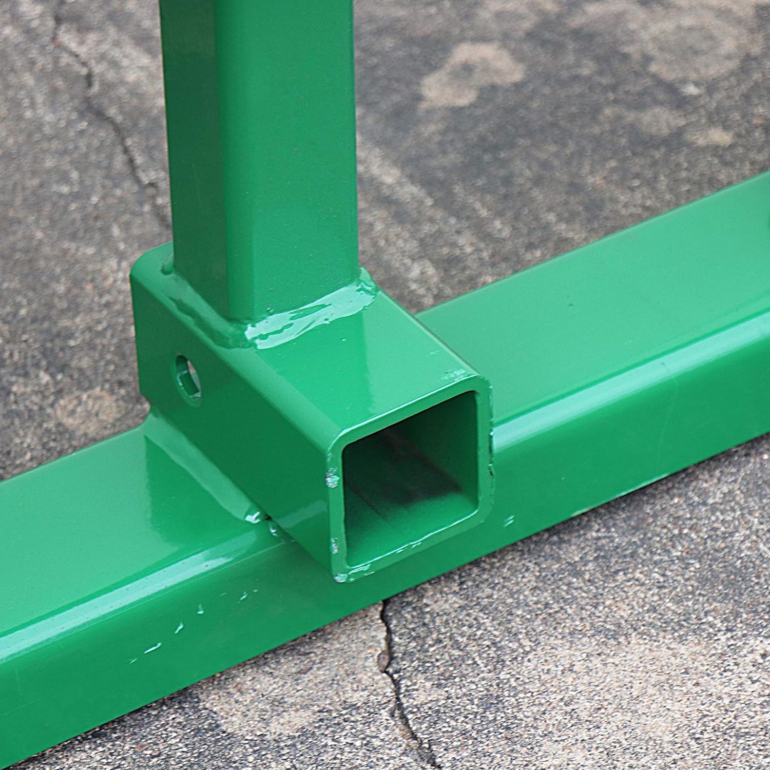 Titan Attachments Heavy Duty Pallet Fork Frame and 48" Fork Blades with 2" Trailer Receiver Hitch Fits John Deere Loader