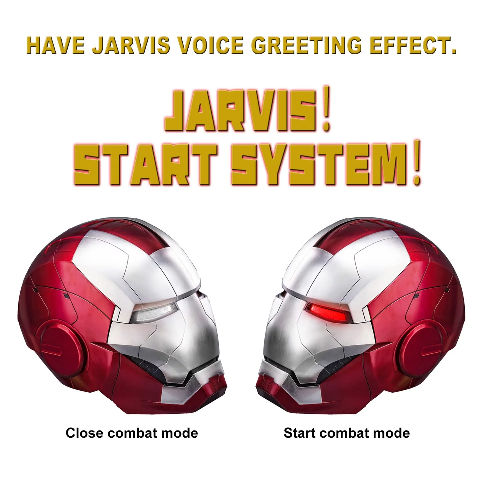 Farontor Iron Man Helmet Electronic Mark 5 Helmet Wearable Iron-man Mask with Sounds & LED Eyes 1:1 Model