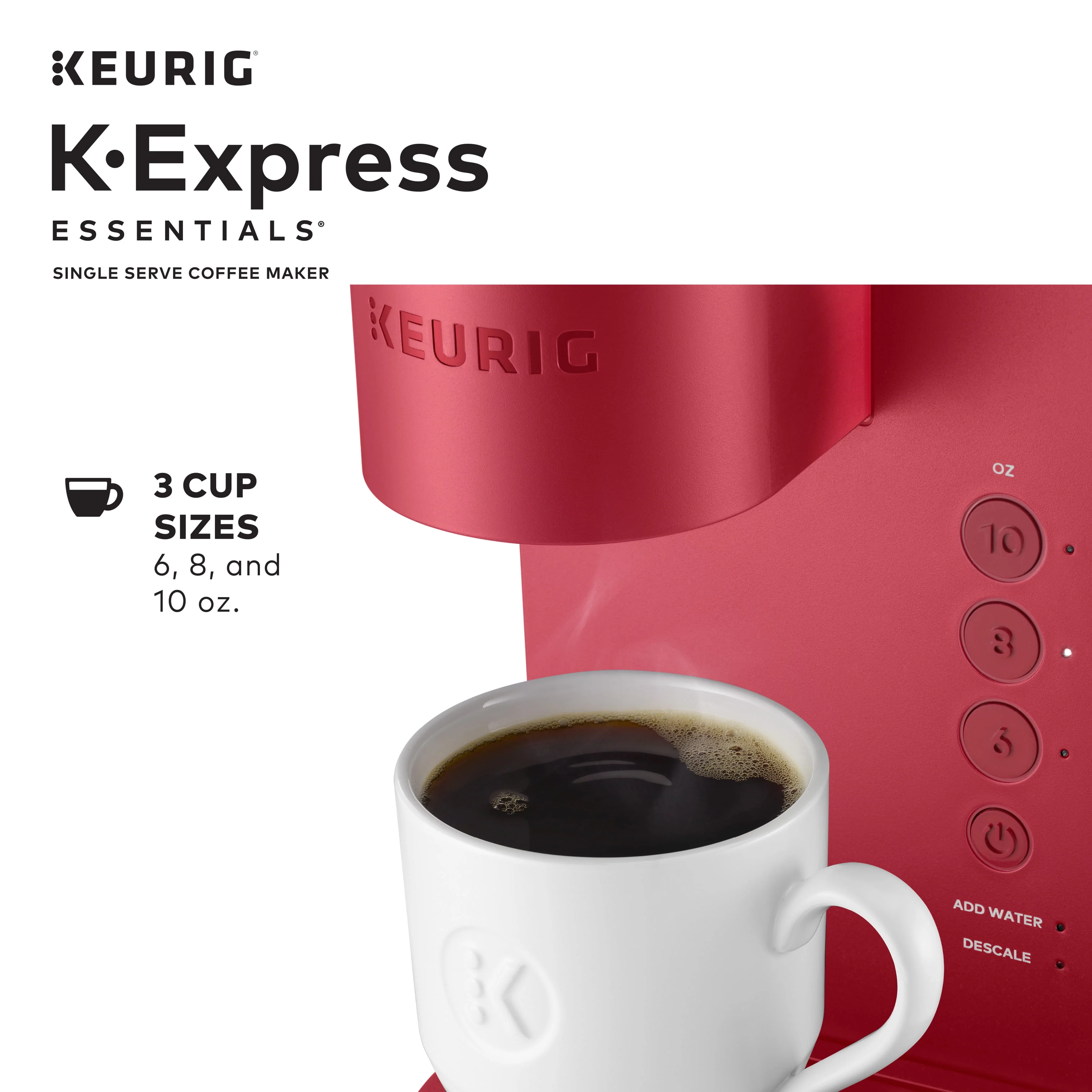 Keurig K-Express Essentials Single Serve K-Cup Pod Coffee Maker, Black