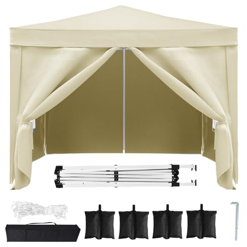 10x20 White Pop Up Canopy Tent Heavy Duty with 6 sidewalls Commercial Outdoor Party Tent Event Wedding Tents Instant Canopy Gazebo with Carry Bag UPF 50+ Waterproof Adjustable Height