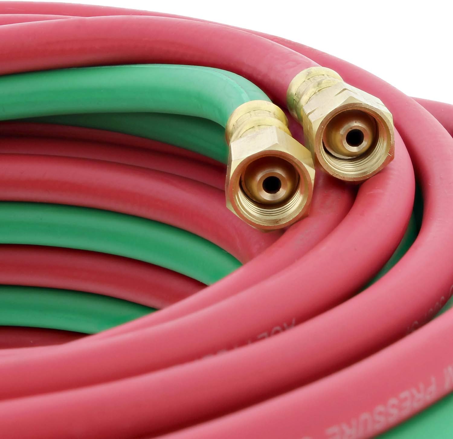 ABN Oxygen Acetylene Hose 1/4 Inch B Fittings Twin Welding Hose Oxy Acetylene Torch Hose Cutting Torch Hoses, 25 Foot