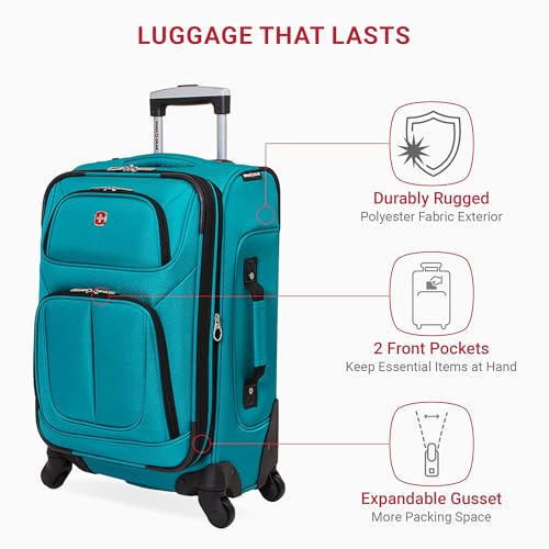 SwissGear Sion Softside Expandable Luggage, Black, Checked-Large 29-Inch