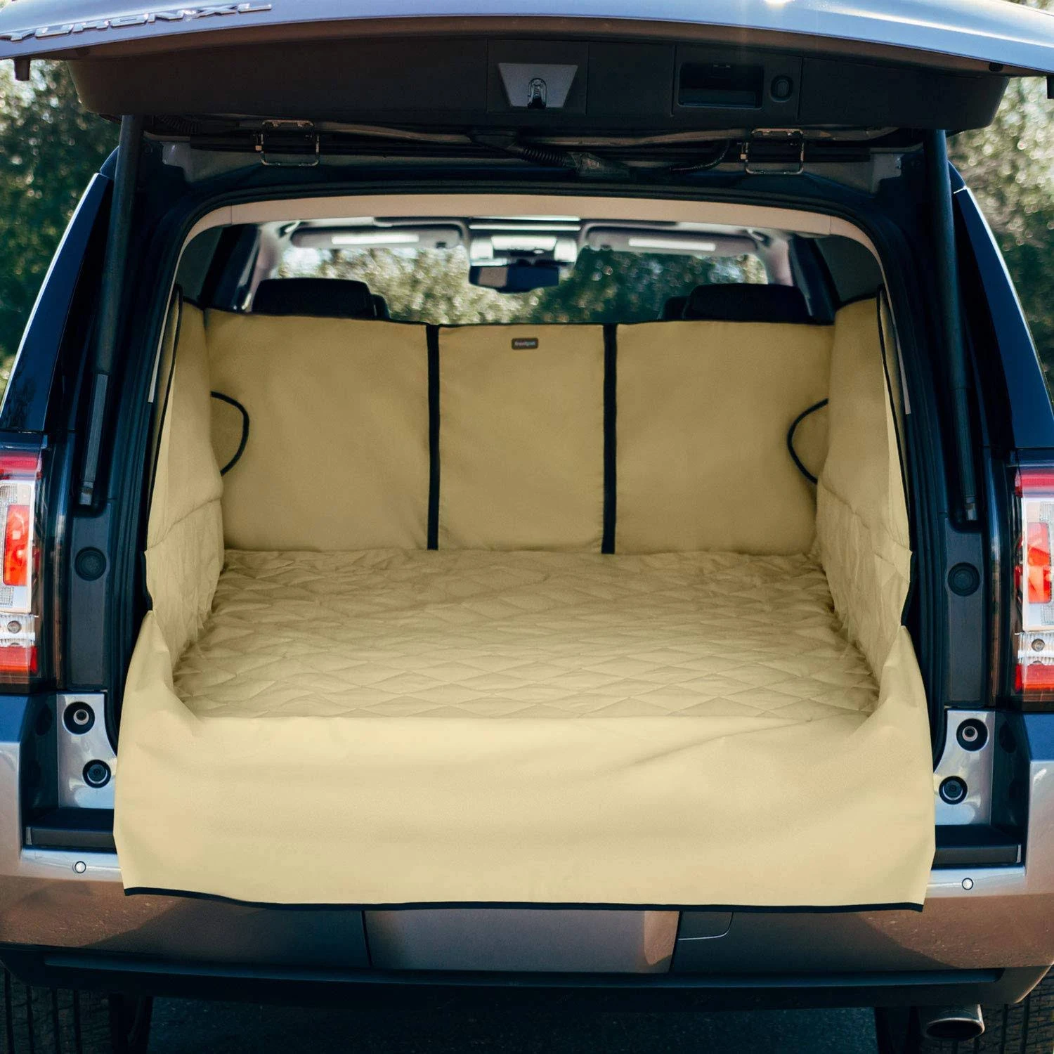 Frontpet SUV Pet Cargo Liner with Quilted Top Full-Size SUV Tan