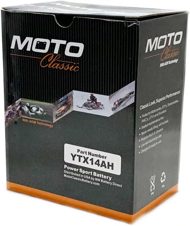 Moto Classic YTX20CH Maintenance Free Sealed AGM 270CCA Battery