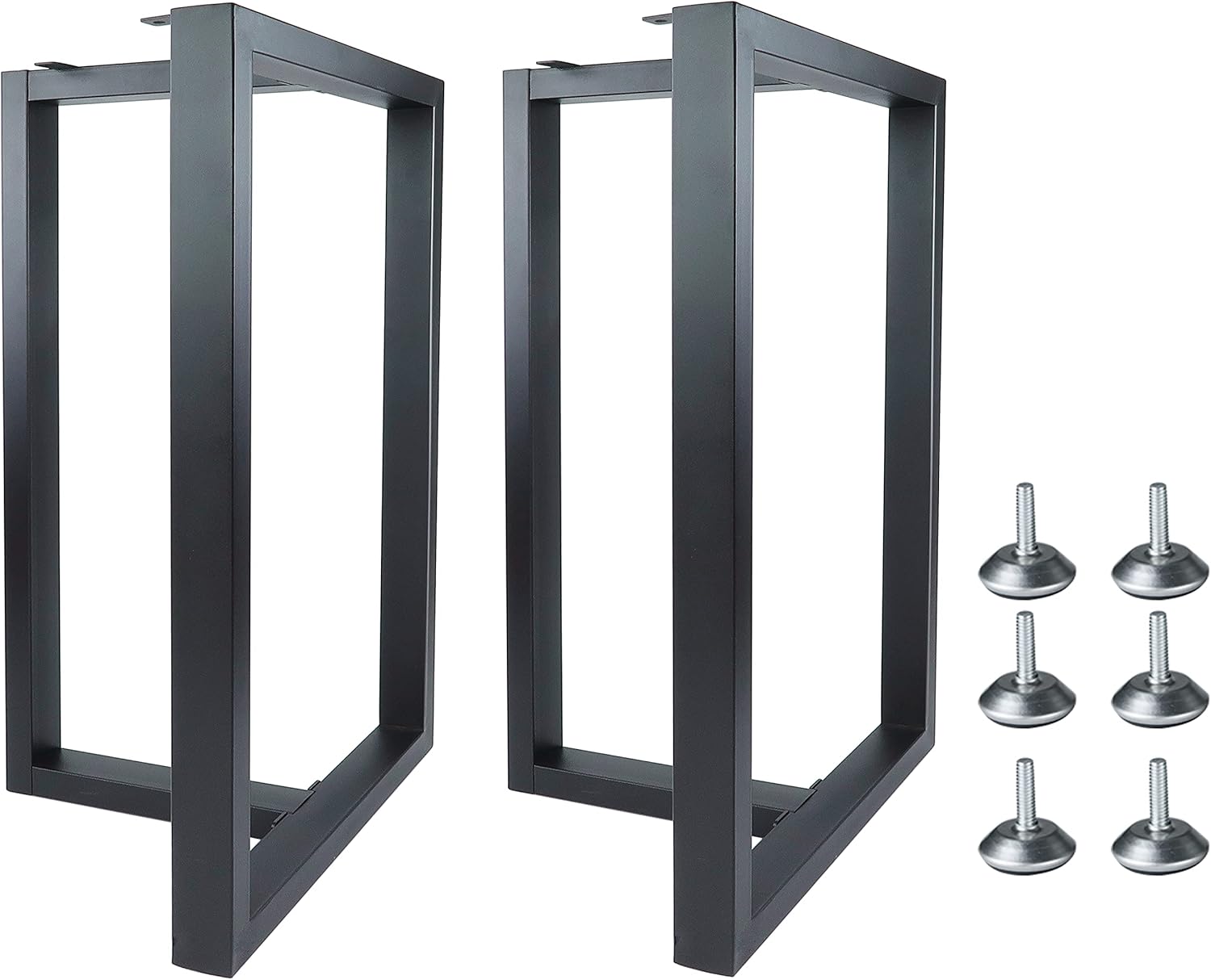 Lendpea Metal Table Legs Square Tube Table Legs,Heavy Duty Desk Legs Dining Table Legs Industrial Furniture Legs ,Modern Coffee Table Legs,Set of 2 28�� Height 18 Wide with 4 Casters