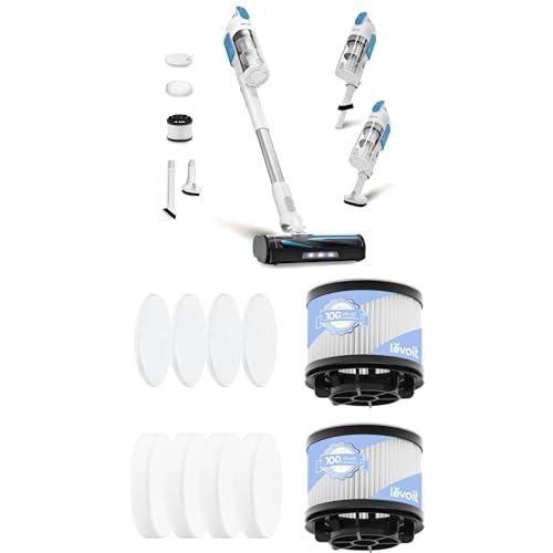 LEVOIT Cordless Vacuum Cleaner, Stick Vac with Tangle-Resistant Design, Up to 50 Minutes, Powerful Suction, Rechargeable, Lightweight, and Versatile for Carpet, Hard Floor, Pet Hair, LVAC-200