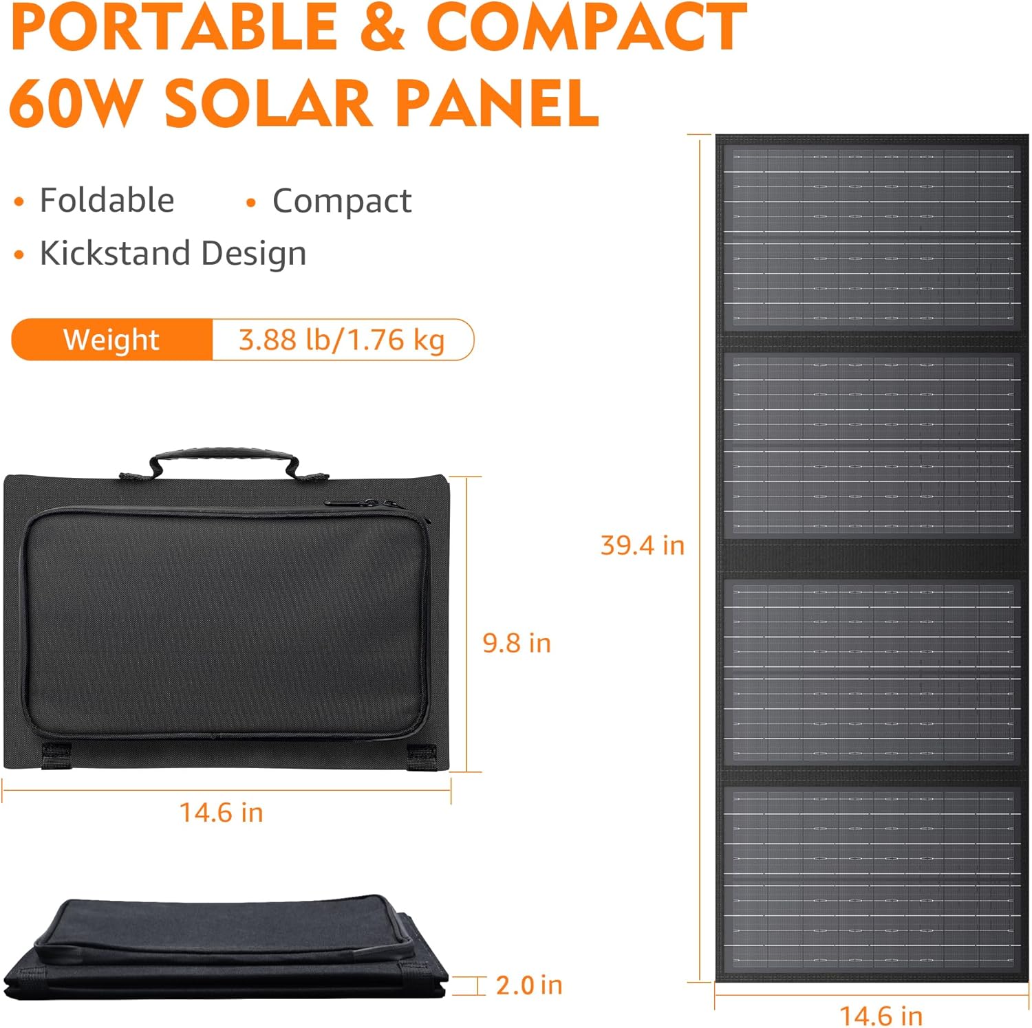 250Wh Portable Power Station with 60W Solar Panel, Solar Generator Outdoor Backup Battery Supply with AC Outlet for Tent Camping, Home Emergency, Traveling, RV Trip