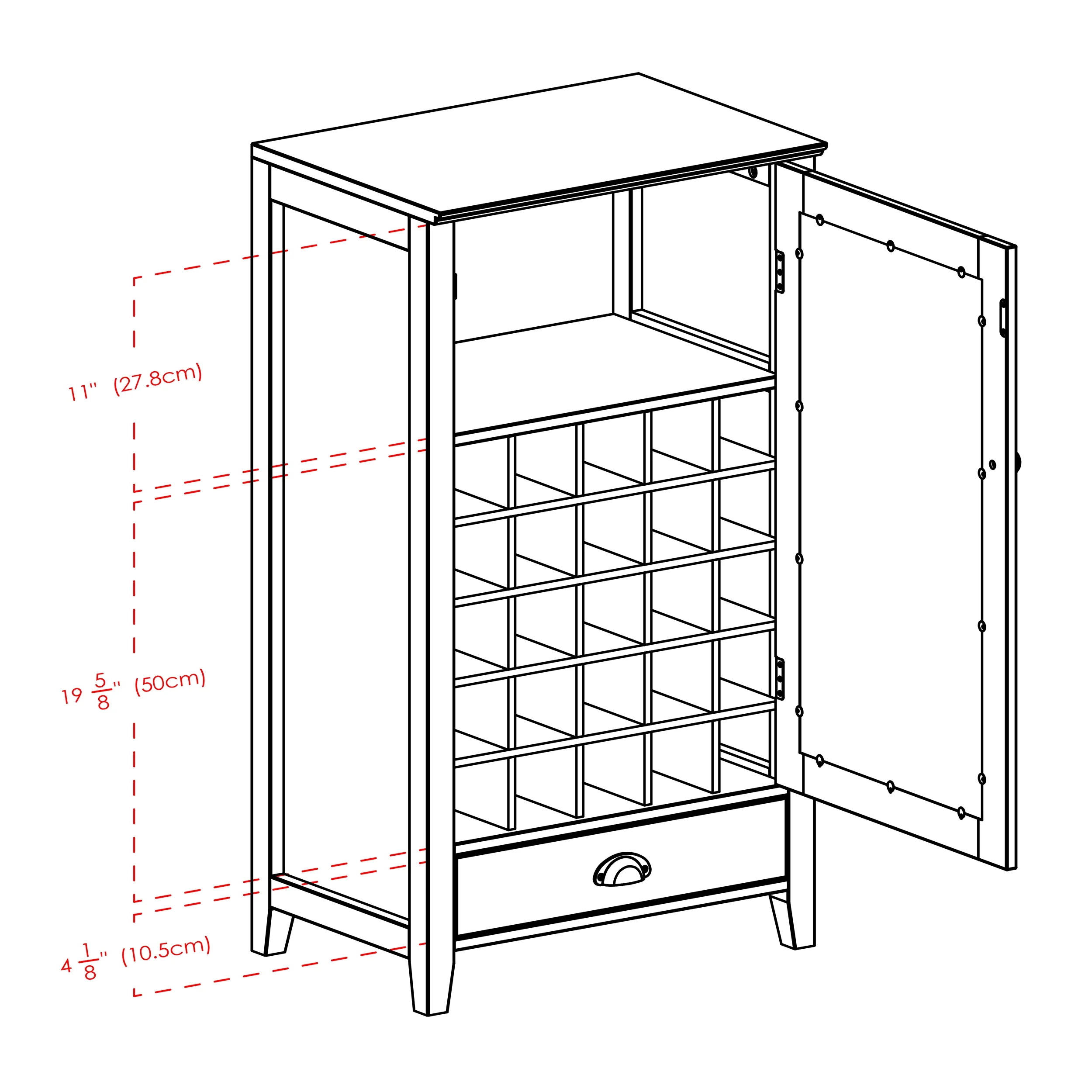 Winsome Wood Bordeaux 25-Bottle Modular Wine Cabinet, Espresso Finish