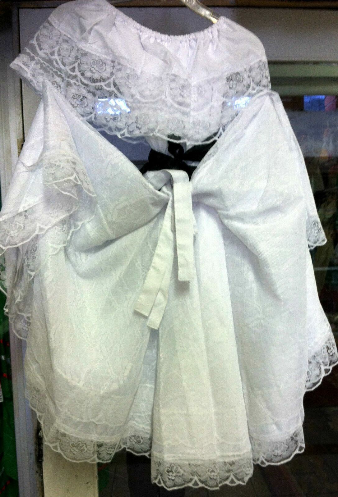 Veracruz Womens Folklorico Fiesta Dance Traditional Dress Set White Lace Small Length: 36