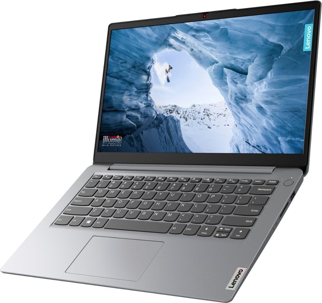 Lenovo IdeaPad 1 Laptop, 14" HD Display, Intel Celeron N4020, 4GB RAM, 128GB SSD + 128GB Portable SSD + 128GB emmc, Wi-Fi 6, Bluetooth, Media Card Reader, Long Battery Life, USB-C, Win 11 S, Grey