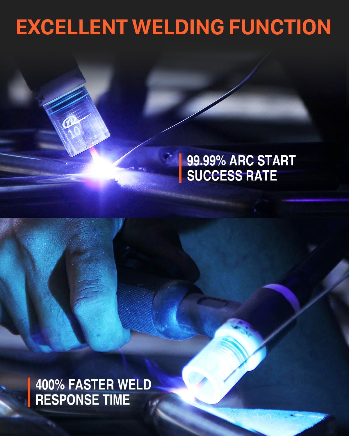 HZXVOGEN 200Amp AC/DC Aluminum TIG Welder with Pulse 4 in 1 Multiprocess Welding Machine Dual Voltage 110V/220V IGBT Inverter HF TIG/TIG/Stick/Arc/Spot Welder Machine