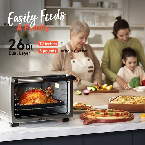 COSORI 13-In-1 26-Quart Ceramic Toaster Oven Air Fryer Ceramic Dropdown Door countertop oven
