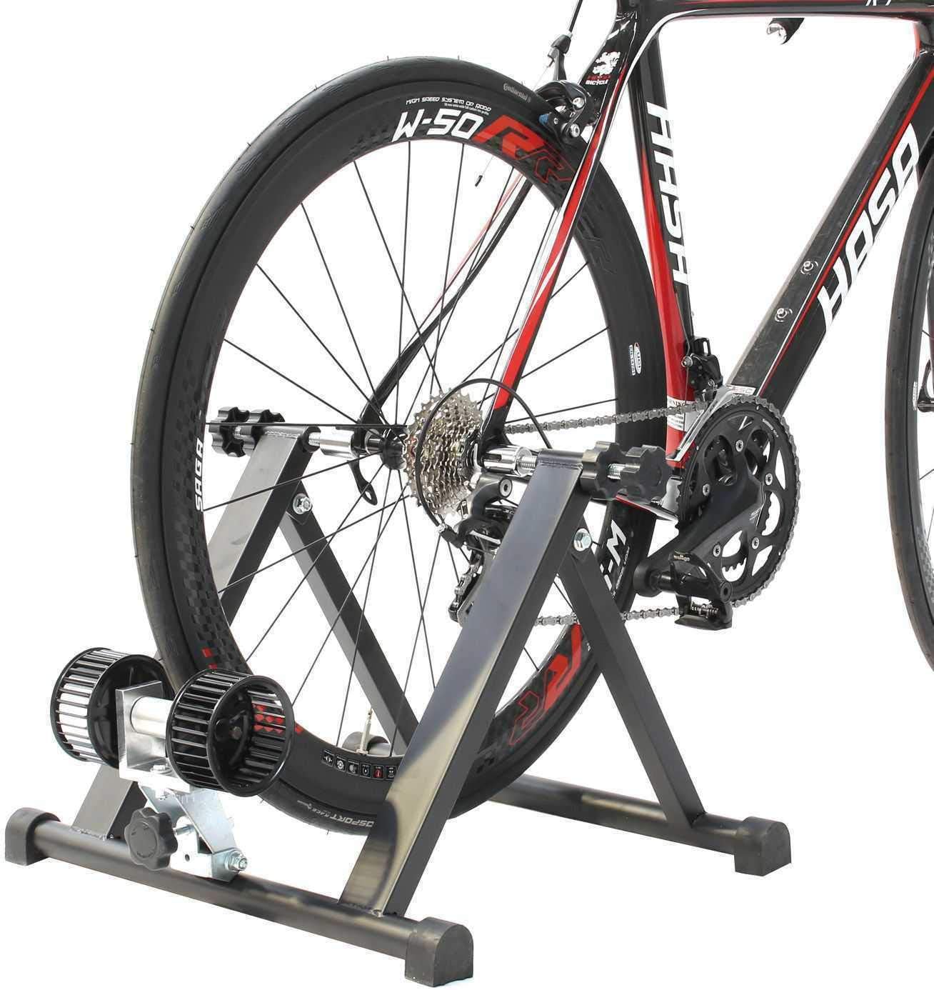 CyclingDeal Bicycle Bike Indoor Home Exercise Wind Resistance Trainer - Stationary Cycling Bike Training Stand for Indoor Riding Converter Mount - With Front Block Riser & Skewers - NOT for 29er Bikes Pack of 2