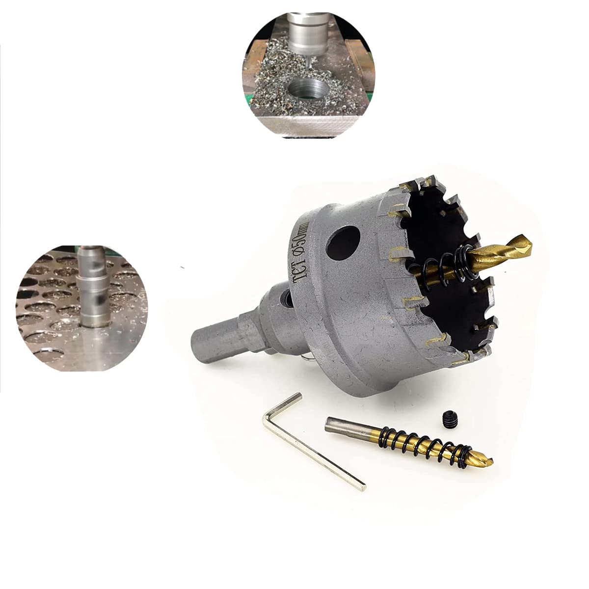 REETAI-FOUR 13Pcs TCT Hole Saw Kit,Tungsten Carbide Tipped Hole Saw Set, Hole Cutter Heavy Duty for Stainless Steel. (3/4-2-15/16)