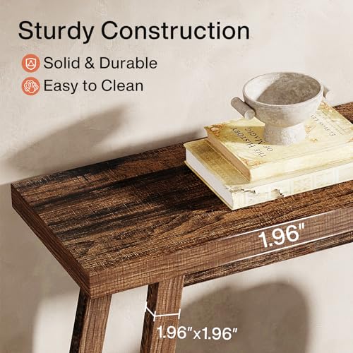 70.9 Inches Extra Long Console Table for Entryway, 2-Tier Narrow Wood Sofa Table Behind Couch, Large Sofa Table for Living Room, Rustic Brown Foyer Hallway Entry Table