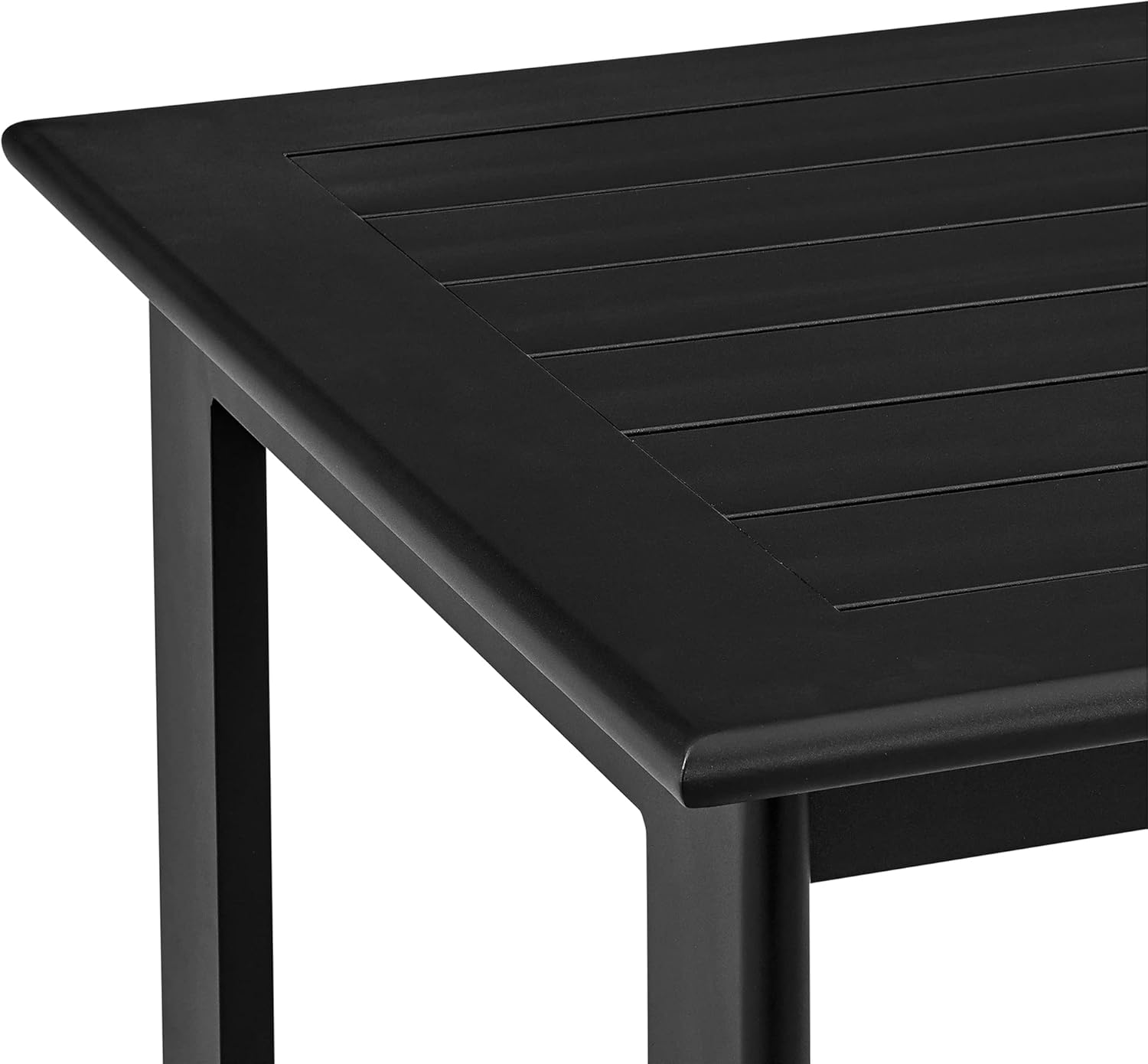 Armen Living Grand Modern Outdoor Patio Bar Table and Stools Set, 5 Piece, Black