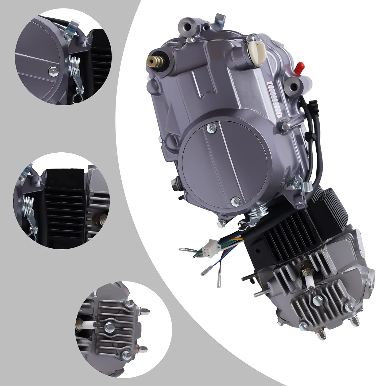 140cc 4 Stroke Engine Motor Replacement Kit, Racing Engine CDI Kick Starter Lever Gear Shift Lever Manifold Set, Single Cylinder Motor
