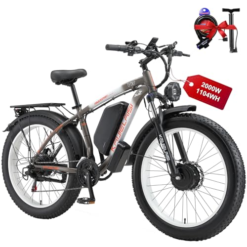 Electric Bike for Adult 4000W Peak Brushless Dual Motor 48V 23Ah Removable Bicycle Electric Bike 26 Inch Fat Tire Mountain Ebike 21 Speed Electric Dirt E Bikes