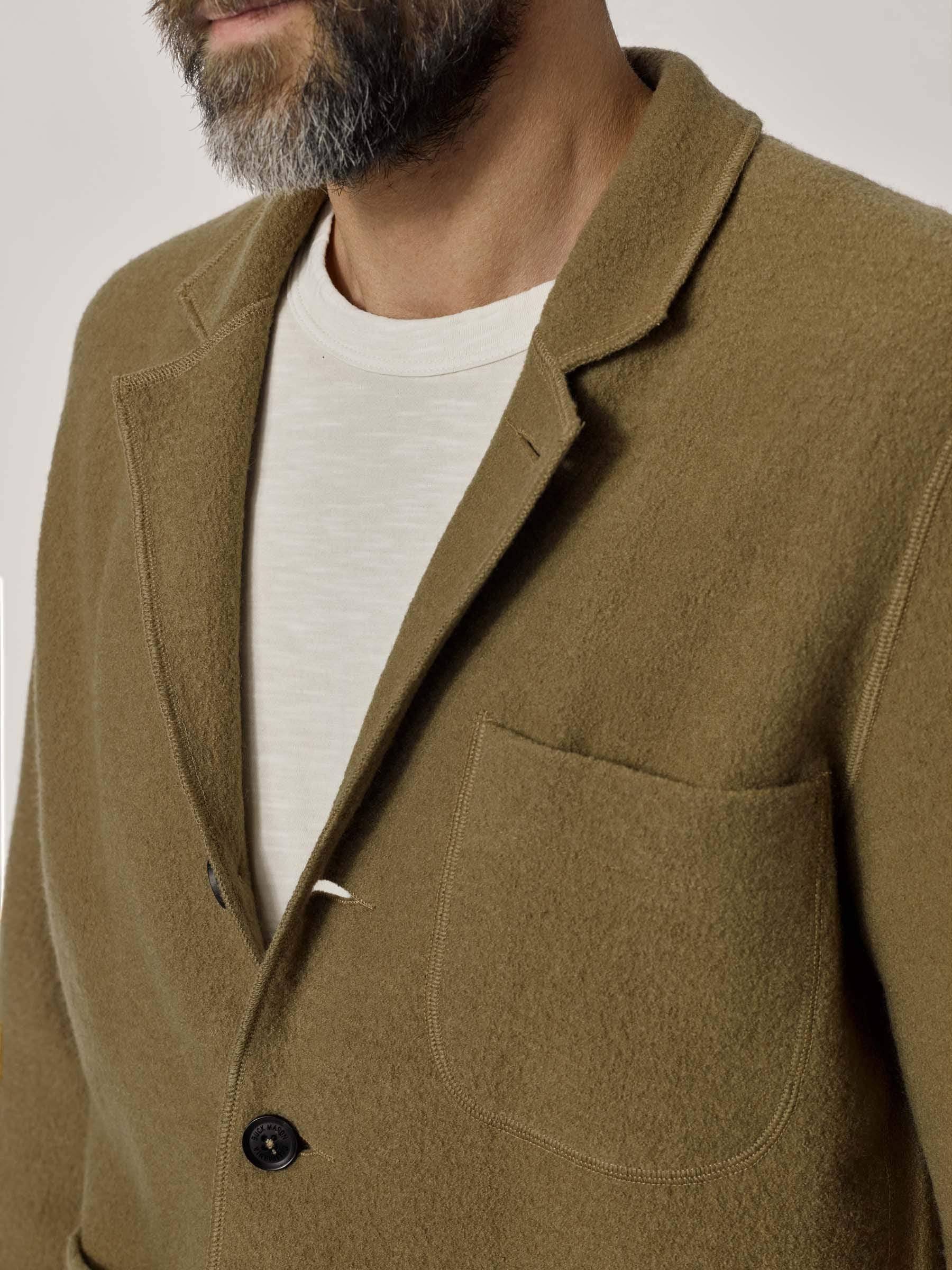 Buck Mason Men&s Felted Chore Coat in Camel, Size Small | Felt