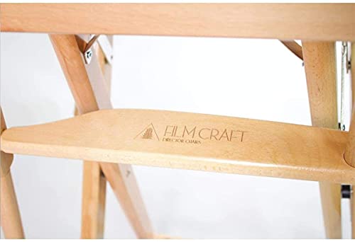 Filmcraft Professional Grade Studio Director's Chairs (30" Bar Height, Natural Finish, Black Nylon Canvas)
