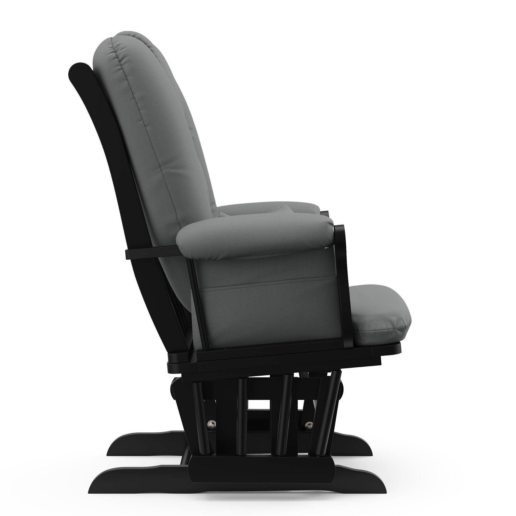 Storkcraft Tuscany Black Glider and Ottoman - Gray