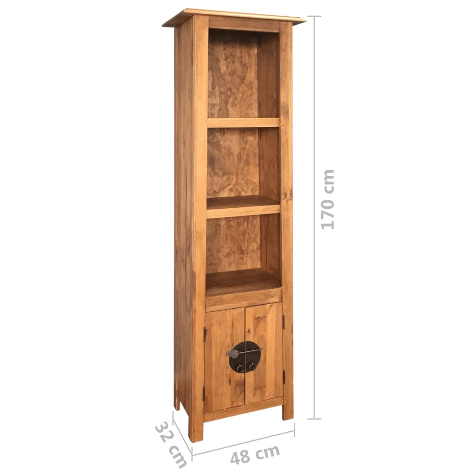 Anself Freestanding Bathroom Cabinet with Shelves and 1 Compartment Recycled Pinewood Storage Cabinet for Washroom, Living Room, Home Furniture Decor 18.9 x 12.6 x 67 Inches (W x D x H)