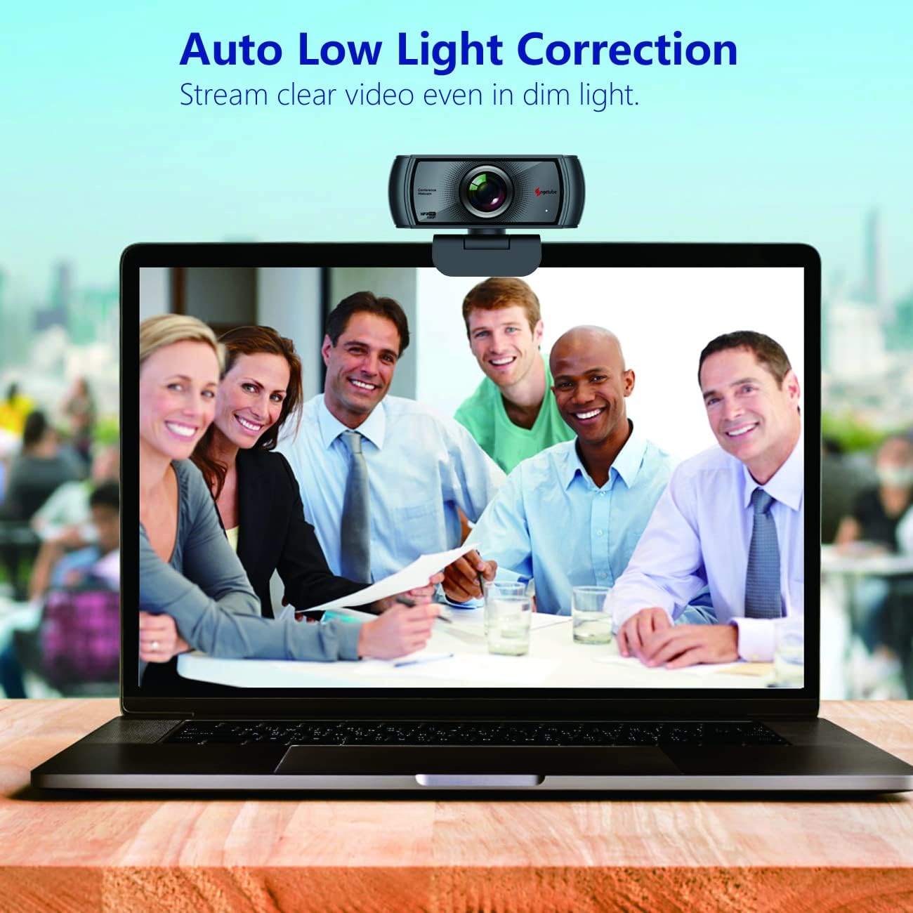 1080P 60fps Webcam with Microphone - 120° Wide Angle Built-in Dual Noise Reduction Mics, HD Streaming USB Computer | Mac | Laptop | PC Camera for Zoom Meeting, Skype, FaceTime, Teams
