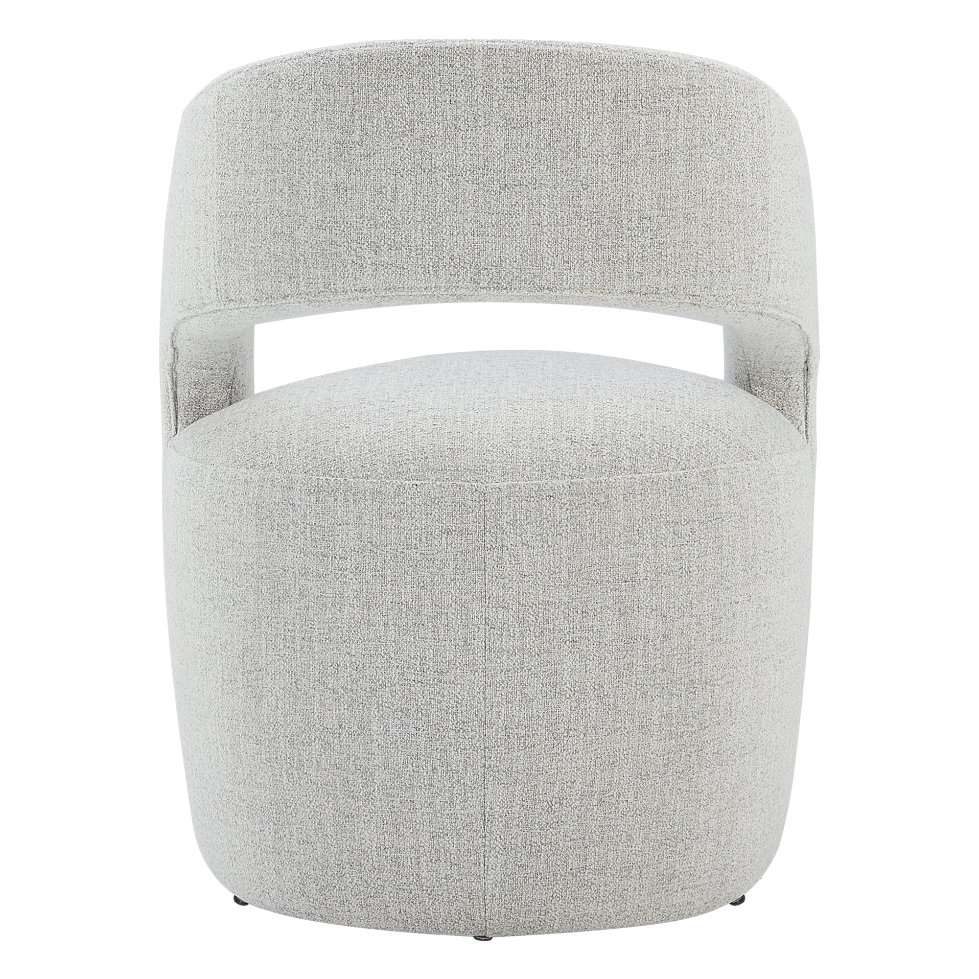 CHITA Modern Dining Chair with Caster Wheels & Open Back, Upholstered Dining Room Chairs, Fabric in Cloud