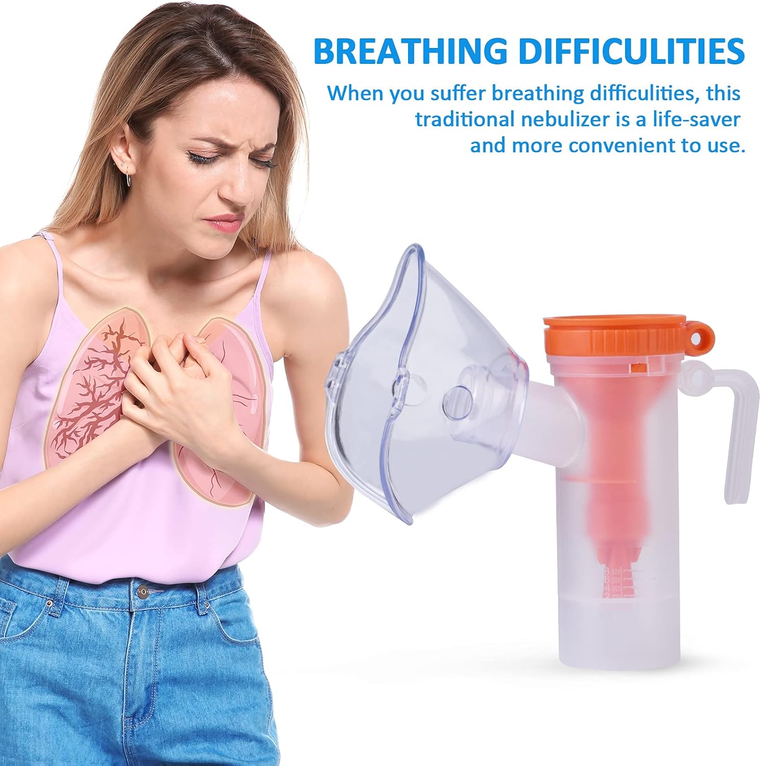 Home Portable Nebulizer - Handheld Compressor Jet Nebulizer Machine - Personal Inhalers for Breathing Problems - Cool Mist System for Kids Adults Home Daily Use