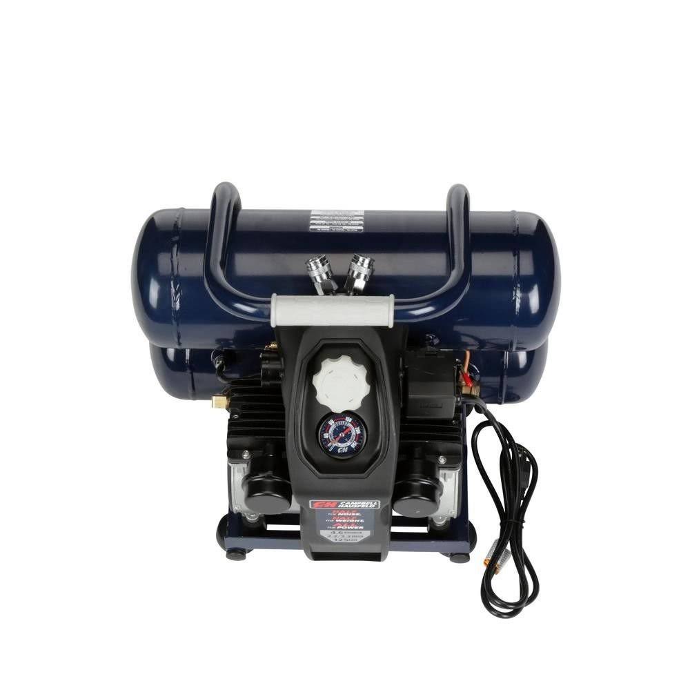 Campbell Hausfeld 1 HP 4.6 Gallon Quiet Series Twin Stack Air Compressor DC040500