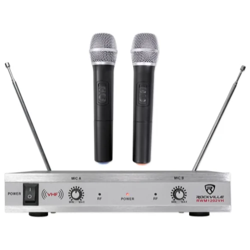 (2) Rockville RPG15 15" 2000w Active PA/DJ Speakers+Mixer+Mic+Stands+Cables+Bag