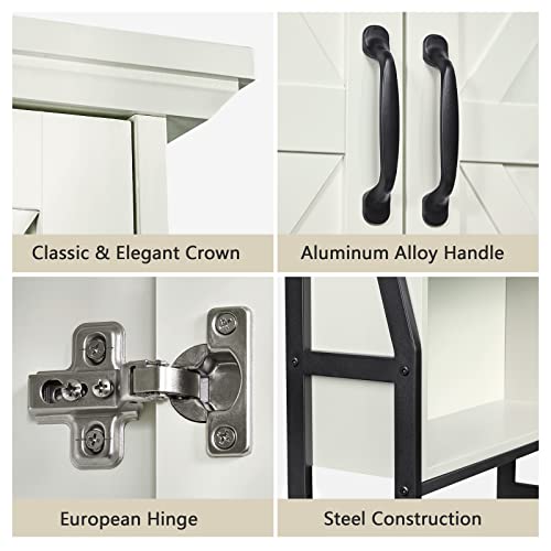 Over The Toilet Storage Cabinet, Over Toilet Bathroom Organizer with Barn Doors Above Toilet Storage Cabinet Spacesaver Rack Behind Toilet Bathroom Organizer Over The Toilet Storage (Gray)