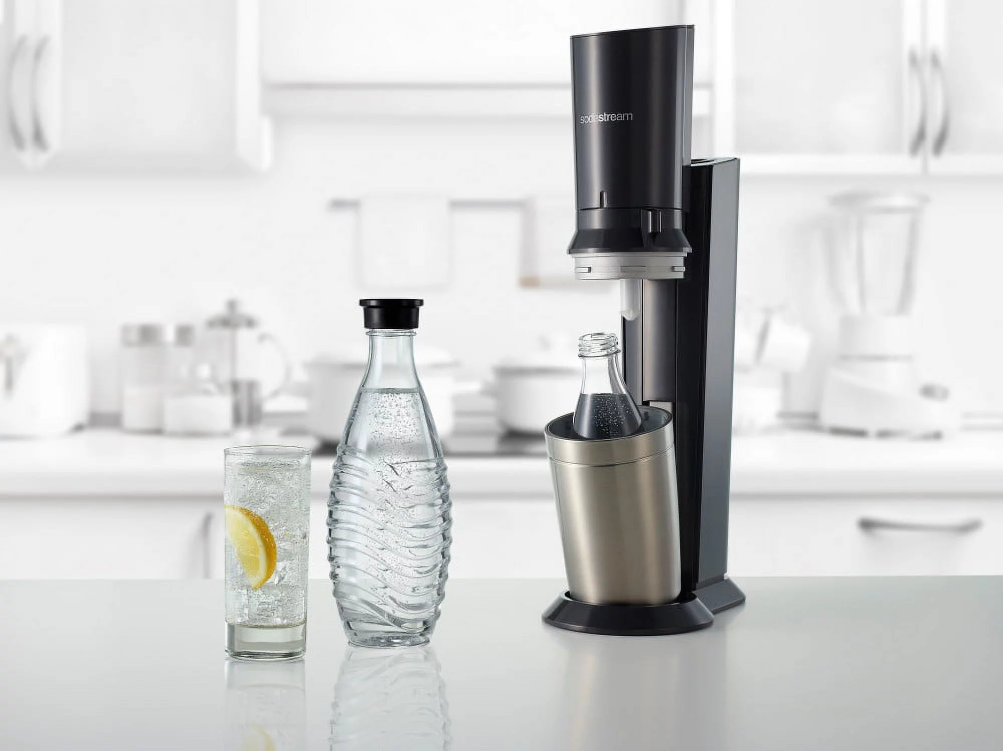 SodaStream Aqua Fizz Sparkling Water Maker Kit (Black) with Co2 & Glass Carafes